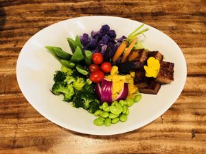 Buddha Bowl, with smoked tofu  at Club House 27 in Sant Pere De Ribes