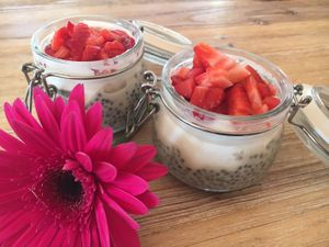 Chia with home made yoghurt  at Club House 27 in Sant Pere De Ribes