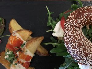 Home made bagels for our Sunday brunch  at Club House 27 in Sant Pere De Ribes