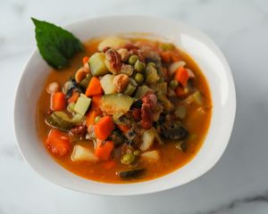 Homemade Vegan Minestrone Soup at Umberto's in Sayville