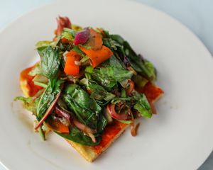 Vegan salad slice at Umberto's in Sayville