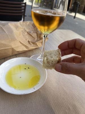 Local olive oil and beer  at Casa Nene in Arzua