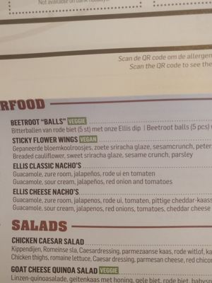 Starters at Ellis Gourmet Burger in Amsterdam