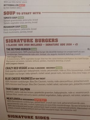 Crazy red can be made vegan at Ellis Gourmet Burger in Amsterdam