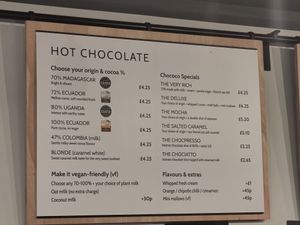 Different hot chocolates can be made vegan at Chococo in Winchester