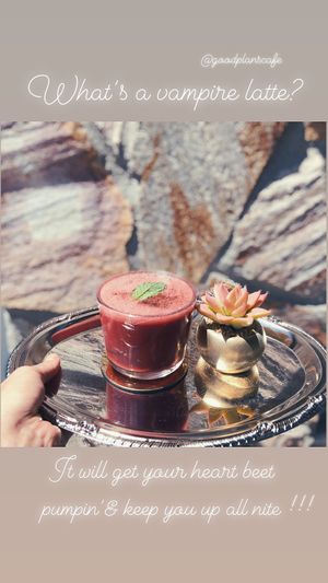 Heartbeet Latte at Good Plans Cafe in Montclair