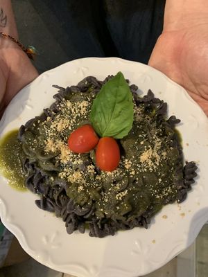 Pesto Black Bean Pasta at Good Plans Cafe in Montclair