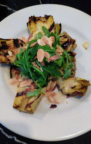 Grilled artichokes, tender! at Frankie's in Lenox