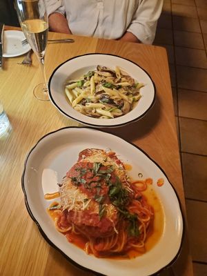 Tartufo & Chicken Parmigiano at Frankie's in Lenox