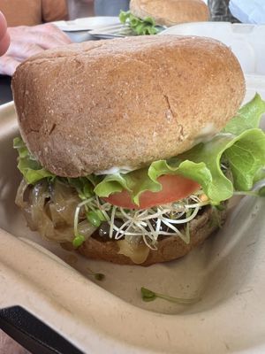 Taro burger   at Health Go Market in Lihue