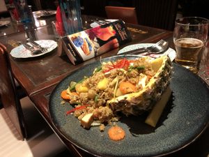 Pineapple rice with tofu and no eggs  at @Thai in Queenstown