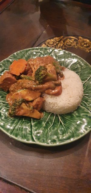 Peanut veg on rice at @Thai in Queenstown