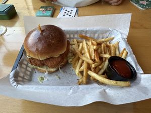 Vegan chicken sandwichh  at Tamiami Tap in Sarasota