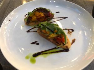 Vegan bruschetta  at Casati's in Chicago