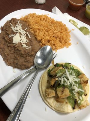 Tofu taco rice and beans $5. at The Taco Man Mexican Grill in Azusa