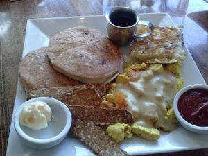 weekender plate at Real Food Daily in Santa Monica