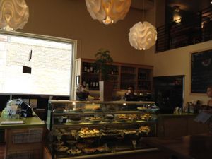 take-away & dessert counter at Real Food Daily in Santa Monica