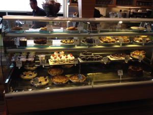 dessert case at Real Food Daily in Santa Monica