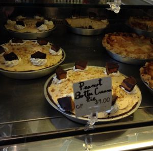 dessert case at Real Food Daily in Santa Monica