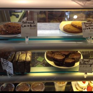 dessert case at Real Food Daily in Santa Monica