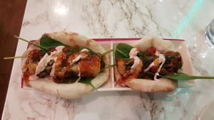 Fish taco starter  at VeganE & Saint Vegan in South West London