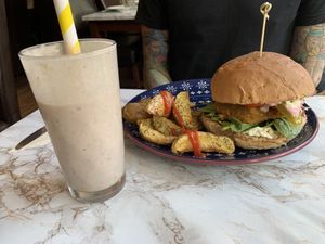 Chick’n burger and shake  at VeganE & Saint Vegan in South West London