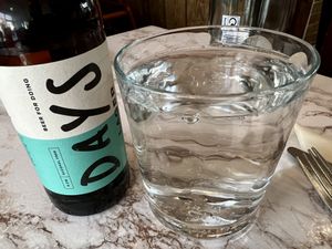 water & beer (alcohol-free)  at VeganE & Saint Vegan in South West London