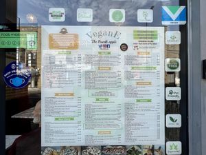 menu (all vegan)  at VeganE & Saint Vegan in South West London