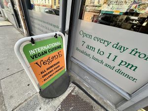 sign  at VeganE & Saint Vegan in South West London