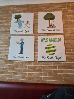 Wall art at VeganE & Saint Vegan in South West London