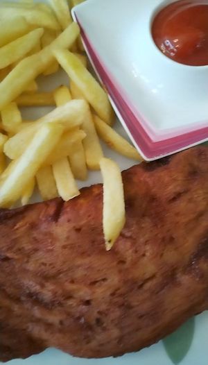 Steak and chips at VeganE & Saint Vegan in South West London