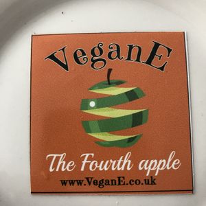 Vegane!  See their website for an explanation of what they mean about veganism being the fourth, game changing ‘apple’. at VeganE & Saint Vegan in South West London