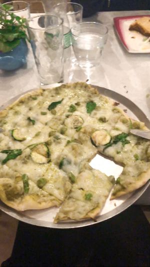 The amazing pesto pizza! What a dream! Sorry about the terrible photo at VeganE & Saint Vegan in South West London