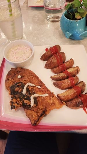 Fish and wedges at VeganE & Saint Vegan in South West London