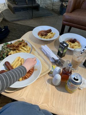 Sausages and beans and lasagne   at National Botanic Garden of Wales in Llanarthne