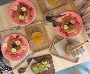 Pancakes and avocado toast at Mukka Coffee in Mallorca