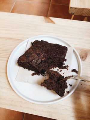 brownie (vegan and gluten free) at Mukka Coffee in Mallorca