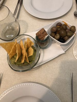 Ordered the olives and bread, and was brought chips and guacamole too  at Incomum in Sintra