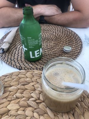 Lemonade and iced americano with oat milk   at Holy Beach in Cogoleto