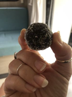 Bliss balls to go 😊  at Holy Beach in Cogoleto