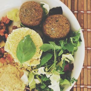 Humus&falafel bowl at Holy Beach in Cogoleto