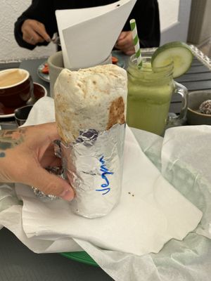 Vegan burrito at Abigail's Cafe in Lagos