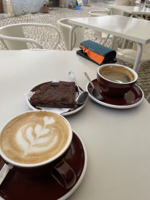 Vegan Brownie met koffie  at Abigail's Cafe in Lagos