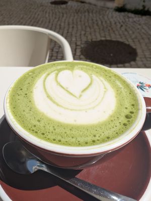 Matcha Latte with oat milk at Abigail's Cafe in Lagos