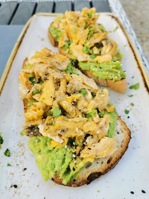 Avocado and egg toast at Abigail's Cafe in Lagos