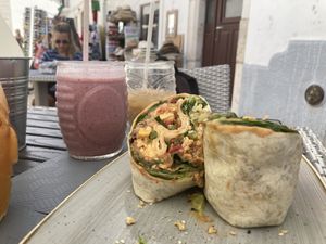 Vegan breakfast burrito at Abigail's Cafe in Lagos