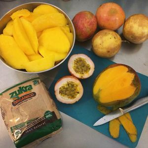 production of mango sorbet.... at Rebelissimo in Jaco