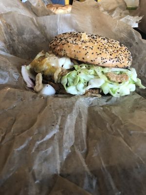 Austin burger with gluten free bun  at Dirt Burger in Des Moines