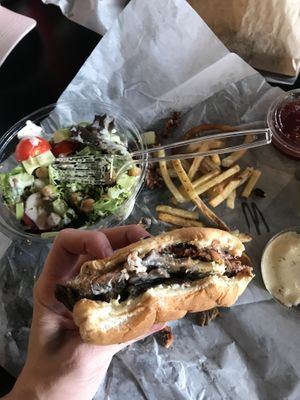 Mushroom burger  at Dirt Burger in Des Moines