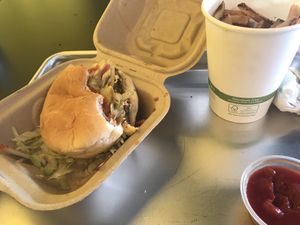 Original dirt burger at Dirt Burger in Des Moines